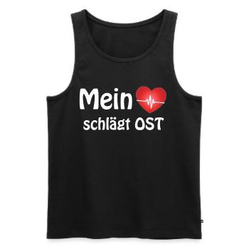 mein Herz schlägt Ost, Ostdeutscher Geschenk - Männer Premium Bio Tank Top - Schwarz - Vorne - Michal (187cm)