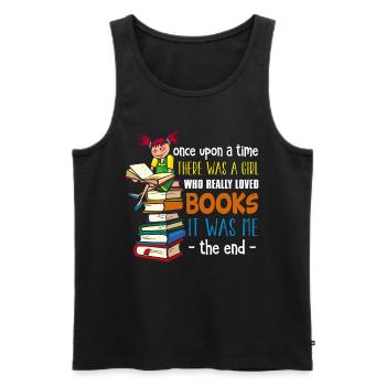 Once upon a time there was a girl who loved books - Men's Premium Organic Tank Top - black - Front - Michal (187cm)