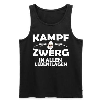 Kampfzwerg, In allen Lebenslagen, Sprüche Geschenk - Männer Premium Bio Tank Top - Schwarz - Vorne - AI Model Male 178 light (178cm)