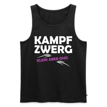 Kampfzwerg, Klein Aber Oho, Sprüche Zwerg,Geschenk - Männer Premium Bio Tank Top - Schwarz - Vorne - AI Model Male 178 light (178cm)