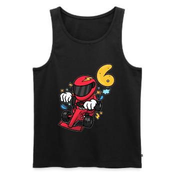 Rennfahrer Autorennen 6. Geburtstag - Männer Premium Bio Tank Top - Schwarz - Vorne - Michal (187cm)