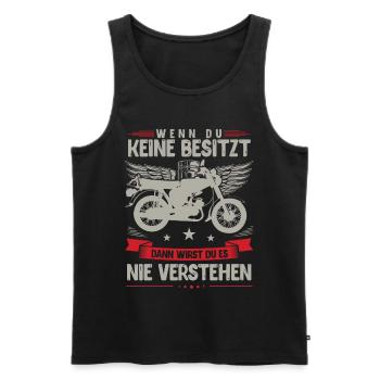 Simson, Simmi S51, Moped Geschenkidee Ossi 50ccm - Männer Premium Bio Tank Top - Schwarz - Vorne - AI Model Male 178 light (178cm)