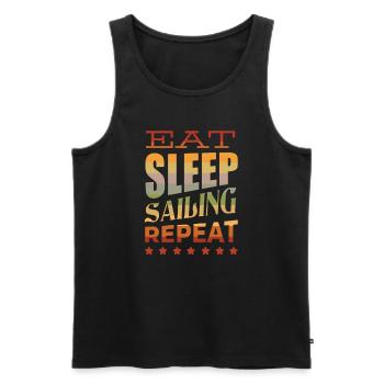 Sailing sail sailor ship yacht boat REPEAT - Men's Premium Organic Tank Top - black - Front - Michal (187cm)