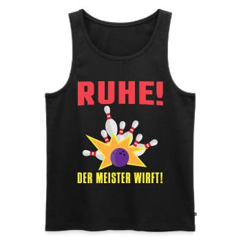Kegeln - Ruhe Der Meister Wirft - Männer Premium Bio Tank Top - Schwarz - Vorne - Michal (187cm)