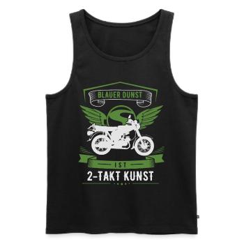 Blauer Dunst ist 2 Takt Kunst, Moped S51, Ost Mofa - Männer Premium Bio Tank Top - Schwarz - Vorne - Michal (187cm)