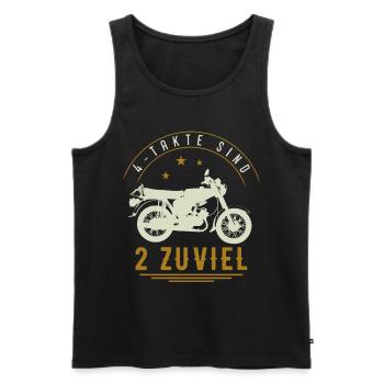4 Takte Sind 2 zuviel, Moped, S51 Simson Geschenk - Männer Premium Bio Tank Top - Schwarz - Vorne - AI Model Male 178 light (178cm)