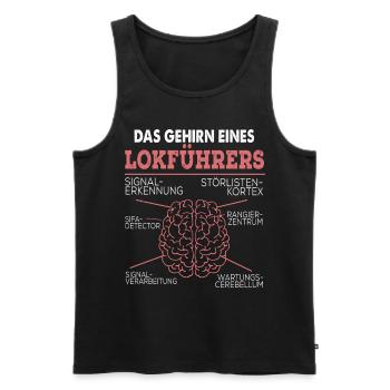 Das Gehirn Eines Lokführers - Männer Premium Bio Tank Top - Schwarz - Vorne - Michal (187cm)
