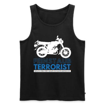 Feinstaubterrorist, DDr Moped, Simmi S51, 2 Takter - Männer Premium Bio Tank Top - Schwarz - Vorne - AI Model Male 178 light (178cm)