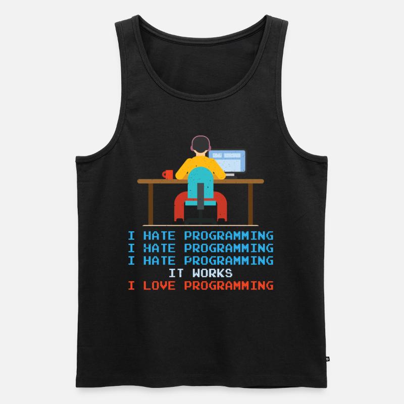 Programmer - I Hate Programming - Men's Premium Organic Tank Top - black