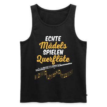 Echte Mädels Spielen Querflöte - Männer Premium Bio Tank Top - Schwarz - Vorne - Michal (187cm)
