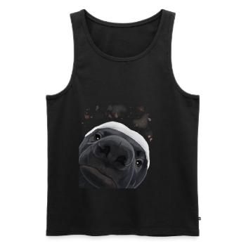 Curious Honey Badger - Men's Premium Organic Tank Top - black - Front - Michal (187cm)