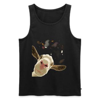 Neugierige Ziege - Männer Premium Bio Tank Top - Schwarz - Vorne - Michal (187cm)