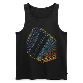 Accordéon musicien cadeau pour musiciens - Débardeur bio Premium Homme - noir - Devant - Michal (187cm)