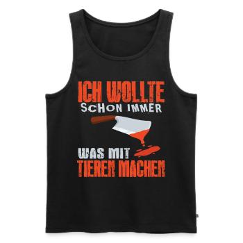 ich wollte schon immer was mit tieren machen - Männer Premium Bio Tank Top - Schwarz - Vorne - Michal (187cm)