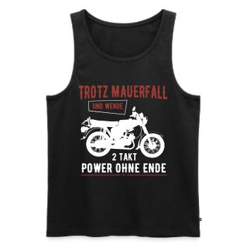 Trotz Mauerfall & Wende 2 Takt Simmi S51 Ostmoped - Männer Premium Bio Tank Top - Schwarz - Vorne - AI Model Male 178 light (178cm)