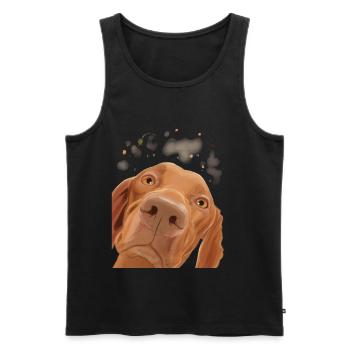 Neugieriger Ungarischer Vorstehhund - Männer Premium Bio Tank Top - Schwarz - Vorne - AI Model Male 178 light (178cm)