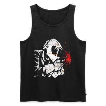 Welder welding job - Men's Premium Organic Tank Top - black - Front - AI Model Male 178 light (178cm)