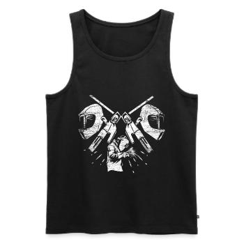 Job welder welding - Men's Premium Organic Tank Top - black - Front - AI Model Male 178 light (178cm)