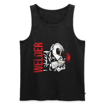 Profession welder welding - Men's Premium Organic Tank Top - black - Front - AI Model Male 178 light (178cm)