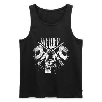Welder welding - Men's Premium Organic Tank Top - black - Front - AI Model Male 178 light (178cm)