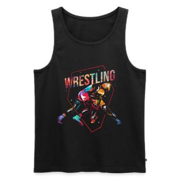 Wrestling - Männer Premium Bio Tank Top - Schwarz - Vorne - Michal (187cm)