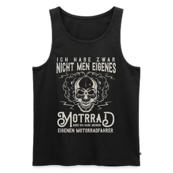 Motorradfahrerin Geschenk,Bikerin Eigenes Motorrad - Männer Premium Bio Tank Top - Schwarz - Vorne - Michal (187cm)