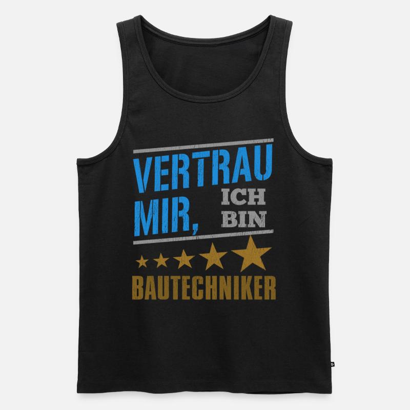 Vertrau Mir Ich Bin Bautechniker - Männer Premium Bio Tank Top - Schwarz