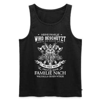 Odin Nordische Mythologie & Wikinger Walhalla - Männer Premium Bio Tank Top - Schwarz - Vorne - Michal (187cm)