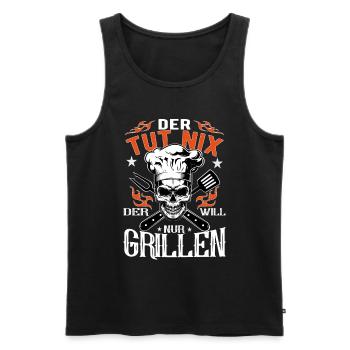 Grillen Der Tut Nix Griller BBQ Grillmeister - Männer Premium Bio Tank Top - Schwarz - Vorne - Michal (187cm)
