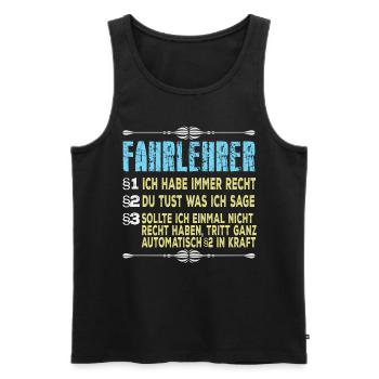 Fahrlehrer Paragraph - Männer Premium Bio Tank Top - Schwarz - Vorne - Michal (187cm)