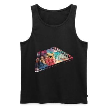 Box zither dulcimer - Men's Premium Organic Tank Top - black - Front - AI Model Male 178 light (178cm)