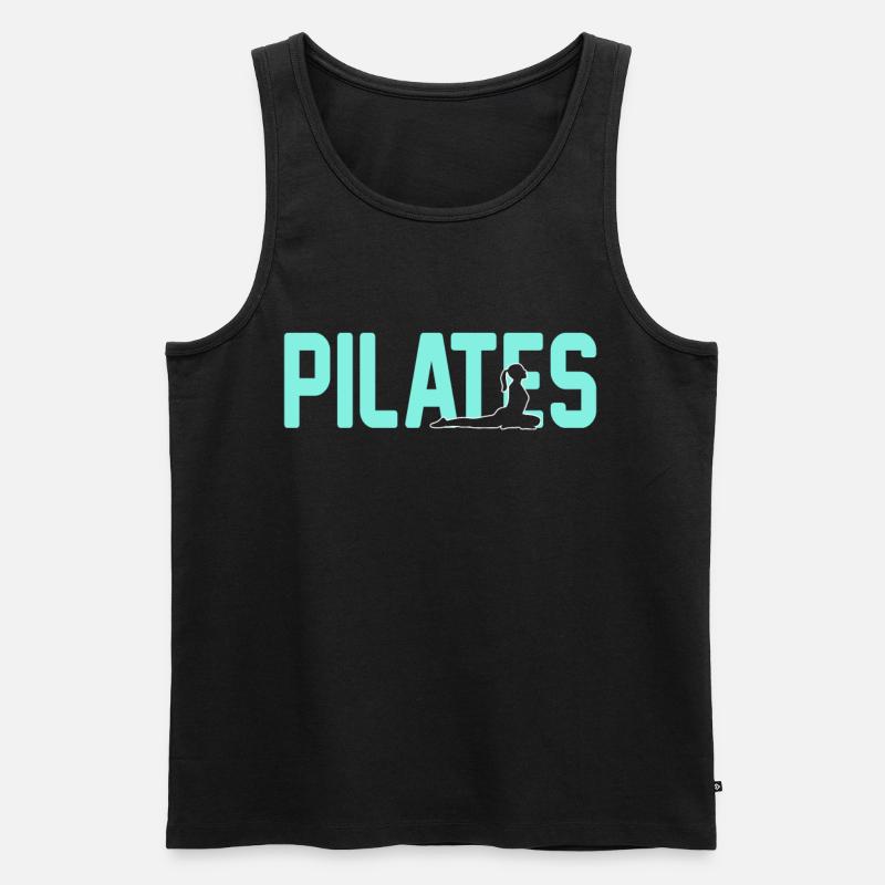 Pilates - Männer Premium Bio Tank Top - Schwarz