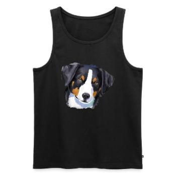 Appenzeller Sennenhund - Männer Premium Bio Tank Top - Schwarz - Vorne - AI Model Male 178 light (178cm)