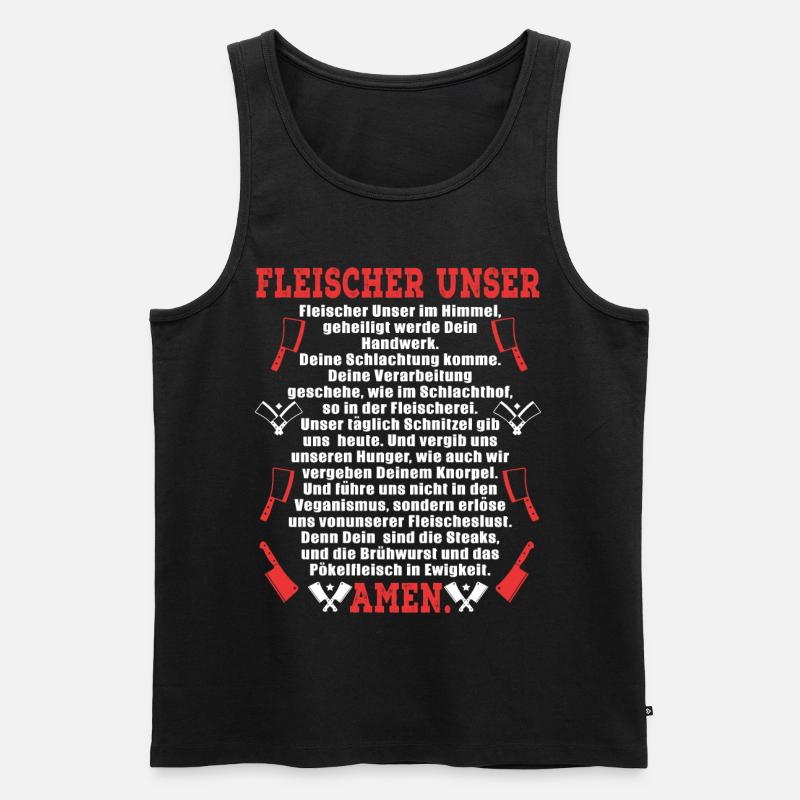 Metzger Unser - Männer Premium Bio Tank Top - Schwarz