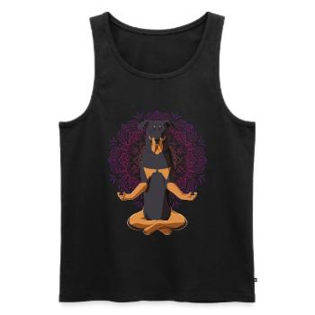 Beauceron Hund Meditation - Männer Premium Bio Tank Top - Schwarz - Vorne - AI Model Male 178 light (178cm)