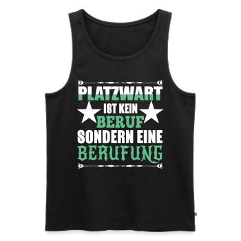 platzwart berufung - Männer Premium Bio Tank Top - Schwarz - Vorne - Michal (187cm)
