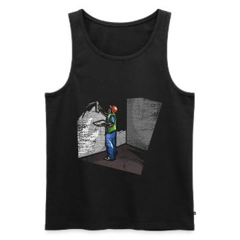 Plasterer cleaning work - Men's Premium Organic Tank Top - black - Front - AI Model Male 178 light (178cm)