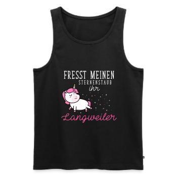 Fresst meinen Sternenstaub ihr Langweiler Einhorn - Männer Premium Bio Tank Top - Schwarz - Vorne - AI Model Male 178 light (178cm)