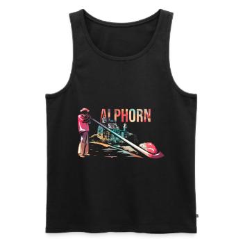 Alphorn - Männer Premium Bio Tank Top - Schwarz - Vorne - Michal (187cm)