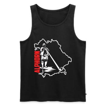 Alphorn - Männer Premium Bio Tank Top - Schwarz - Vorne - Michal (187cm)