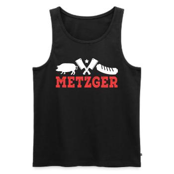 Metzger - Männer Premium Bio Tank Top - Schwarz - Vorne - Michal (187cm)