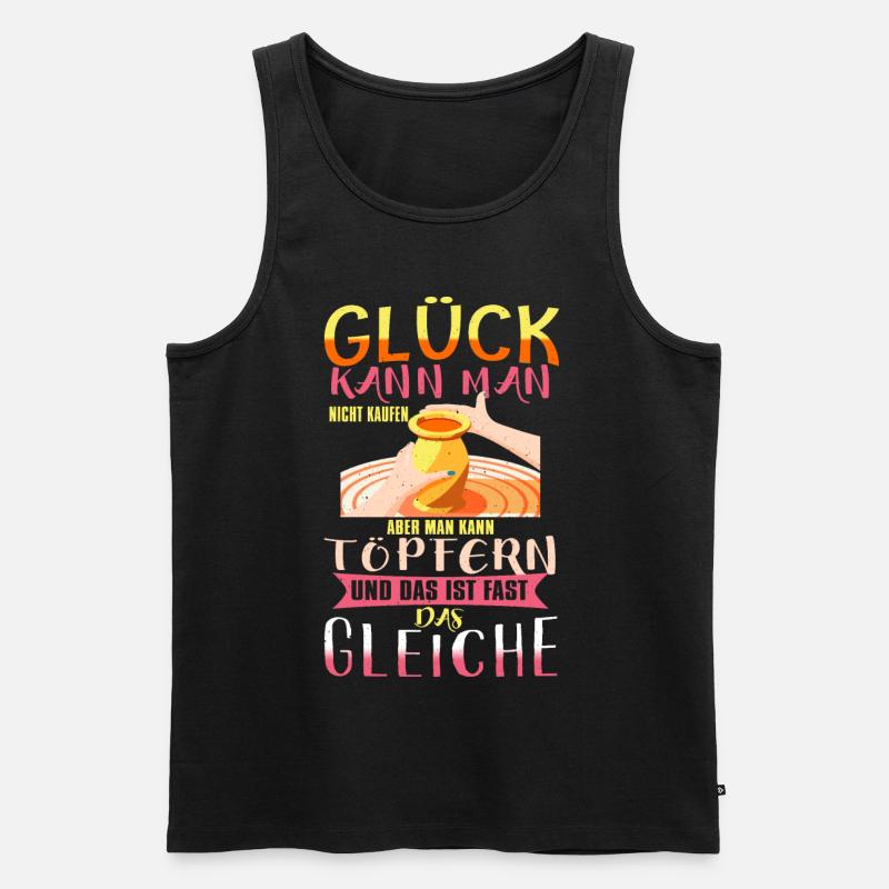 Töpfern Ist Glück - Männer Premium Bio Tank Top - Schwarz