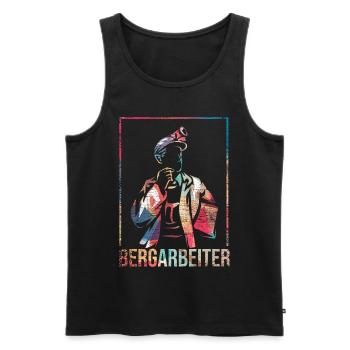 Miner mining buddy - Men's Premium Organic Tank Top - black - Front - AI Model Male 178 light (178cm)