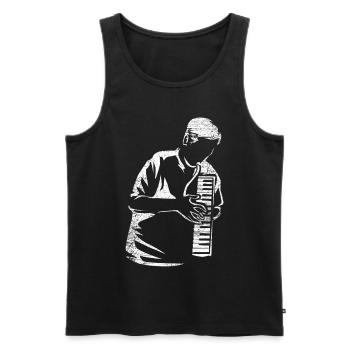 Melodica - Men's Premium Organic Tank Top - black - Front - Michal (187cm)