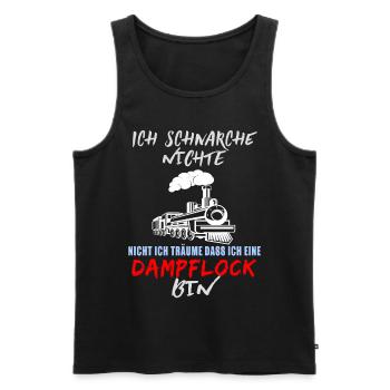 Schnarche Nicht Ich Träume Ich Bin Eine Dampflock - Männer Premium Bio Tank Top - Schwarz - Vorne - Michal (187cm)