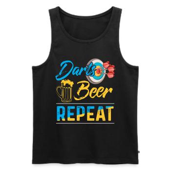 Darts Dart Dartboard Bullseye Dart Arrow Gift - Men's Premium Organic Tank Top - black - Front - AI Model Male 178 light (178cm)
