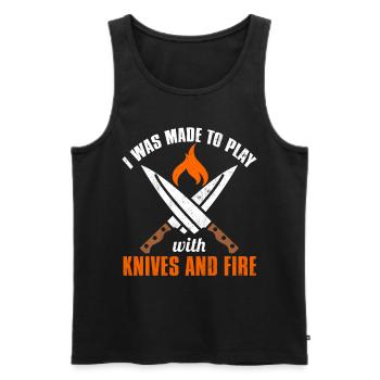Kochen Koch Küche Chefkoch Köchin Essen Geschenk - Männer Premium Bio Tank Top - Schwarz - Vorne - AI Model Male 178 light (178cm)