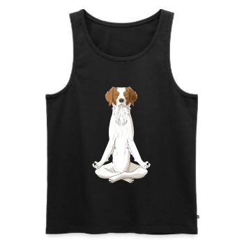 Meditierender Epagneul Breton Hund - Männer Premium Bio Tank Top - Schwarz - Vorne - Michal (187cm)