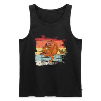 Retro Bearded Dragon - Men's Premium Organic Tank Top - black - Front - Michal (187cm)