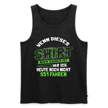 S51 Simson Fahrer Geschenk DDR Moped Sprüche - Männer Premium Bio Tank Top - Schwarz - Vorne - AI Model Male 178 light (178cm)